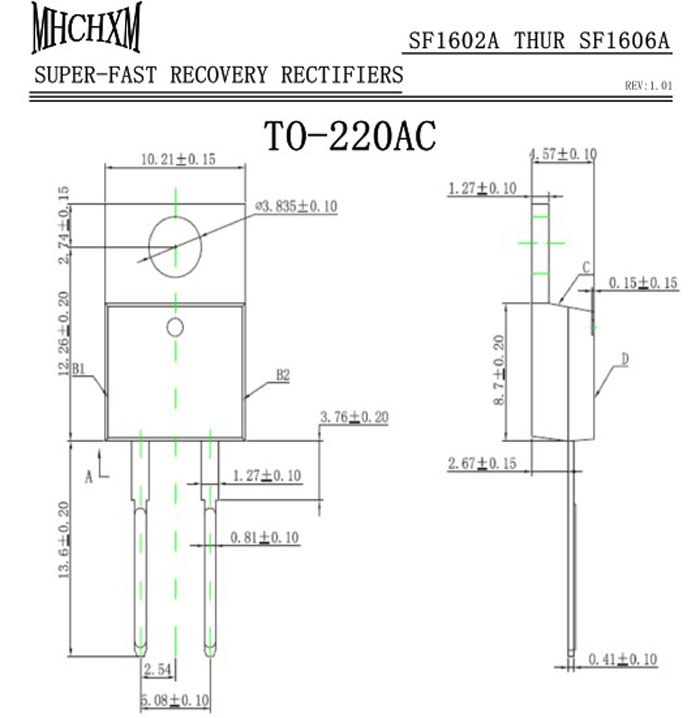 MHCHXM品牌超快恢复二极管SFF1606A