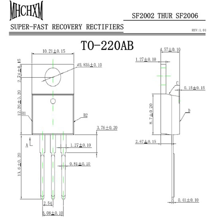 MHCHXM品牌超快恢复二极管SFF2002