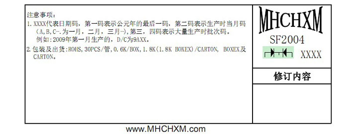 MHCHXM品牌超快恢复二极管SFF2004